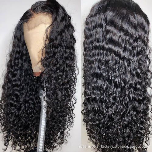 Huashuo  Hd Lace Raw Indian Hair 13x6 Transparent Lace Frontal Wig, Hd Lace Deep Wave Wig Vendors